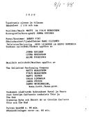 Cast and production team details