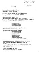 Cast and production team details