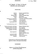Tekijä- ja esiintyjälista, Händelin unet