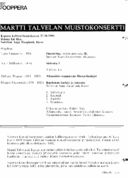 Tekijä- ja esiintyjälista, Martti Talvelan muistokonsertti